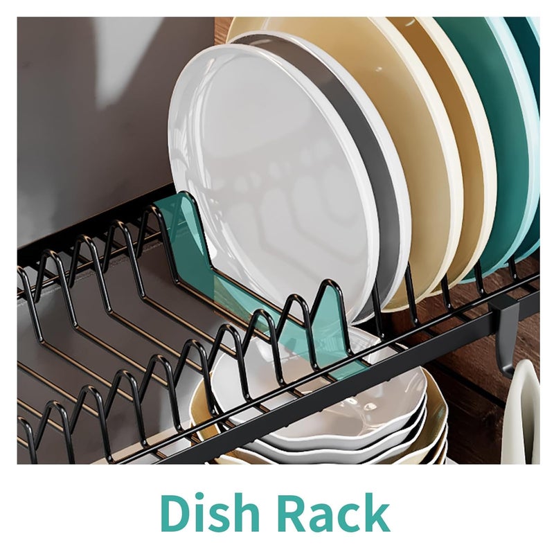 Breewell Metal PullOut Kitchen Cabinet Organizer Rack Adjustable Dish Storage with Sliding Rails 13 Tier Multicolour - Image 4