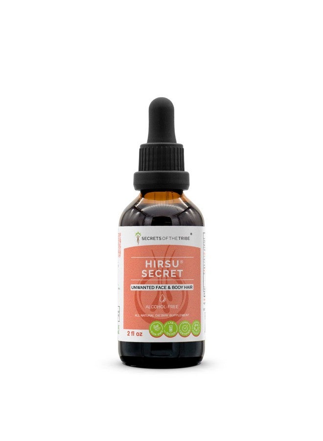 Secrets of the Tribe Hirsu Secret Alcohol-Free Extract, Saw Palmetto, Black Cohosh, Vitex, Spearmint, Lavender, Green Tea. Glycerite Tincture, Unwanted Face & Body Hair (2 fl oz) - Image 1
