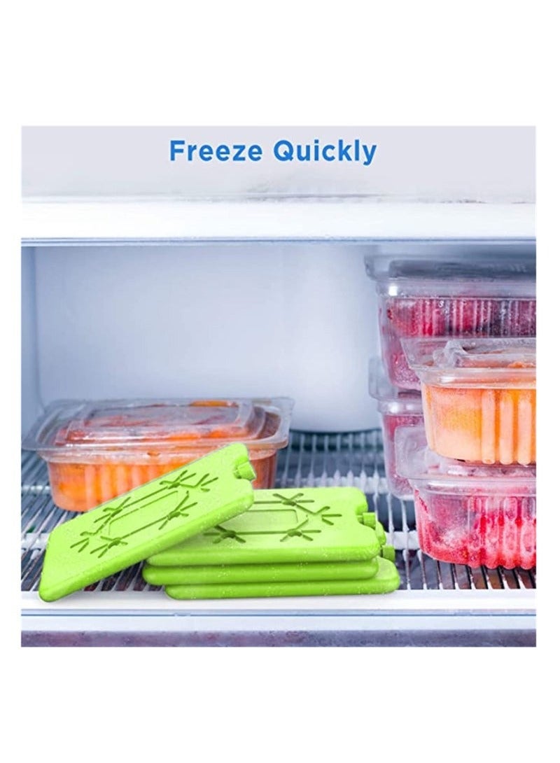 4 Pcs Ice Packs for Lunch Box, Reusable Ultra Thin Freezer Packs, Long Lasting for Coolers, Cooler Bag for Work, School, Picnic. Keep Food Fresh, Lightweight Design for Easy Carrying (Green)  - Image 4