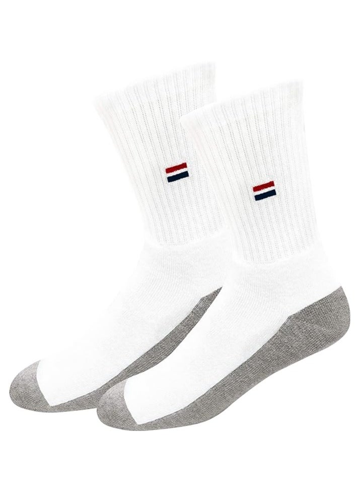 NAVYSPORT NAVYSPORT Men's Solid Cotton Cushion Comfort Crew Socks, Pack of 3 (Free Size, White)  - Image 3