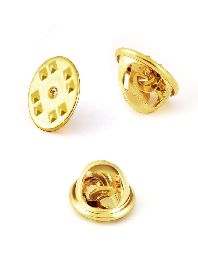 KASBEE Pin Backs, Lapel Pin Backs, 50PCS Brass Metal Pin Backings for Brooch Tie Hat Badge Insignia, Gold - Image 1