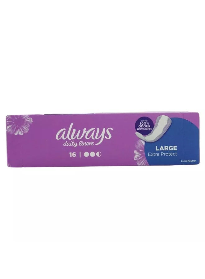 Always Daily Liners, Extra Protect Scented Pantyliners with Large Size, 16pcs - Image 3