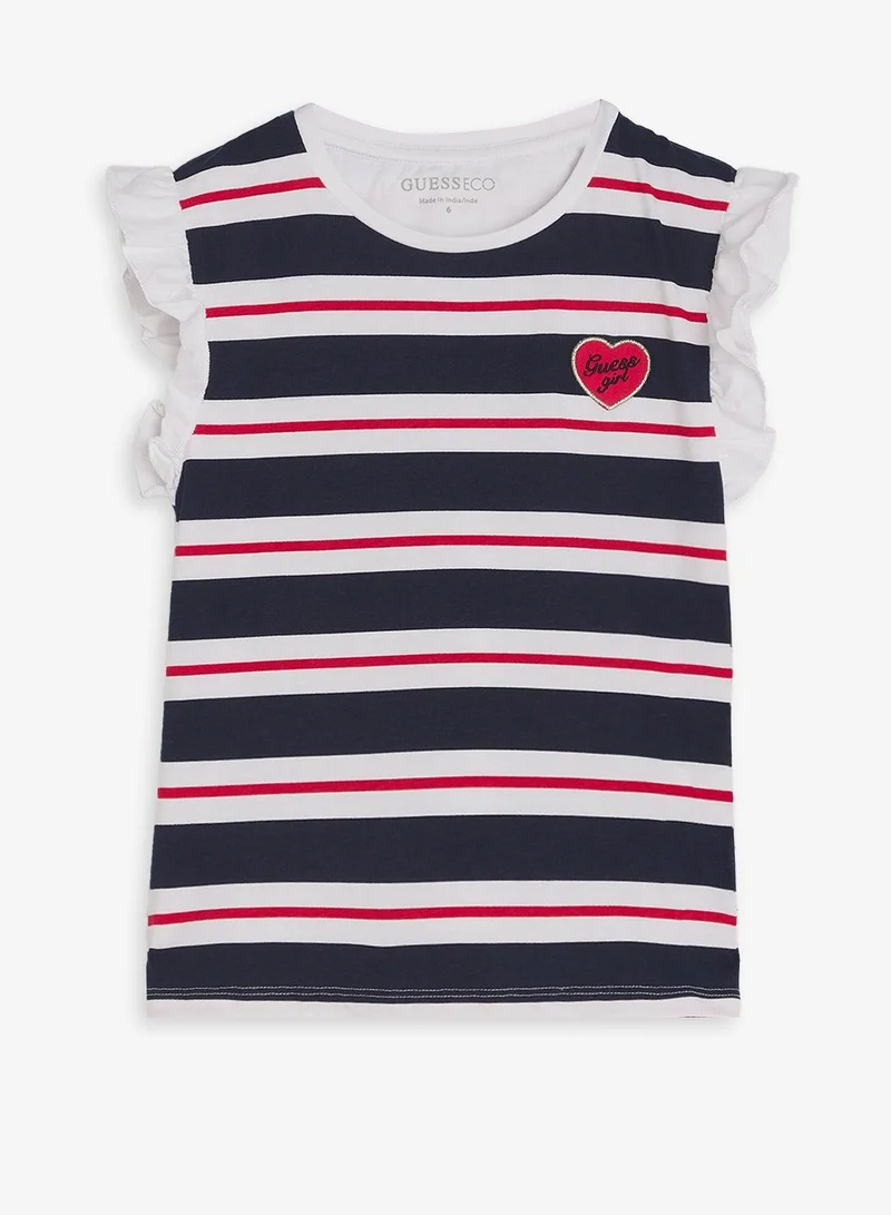 GUESS Infant Striped Crew Neck T-Shirt