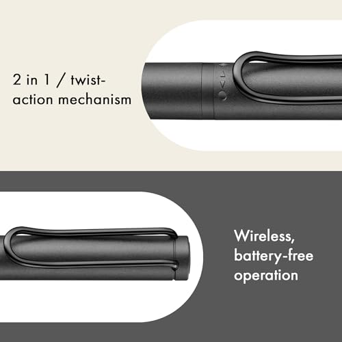 Lamy safari twin pen EMR all black (POM tip) - 2-in-1 stylus pen for many Android devices & ballpoint pen in one - with ergonomic grip - writing & drawing on digital media & paper - Image 3