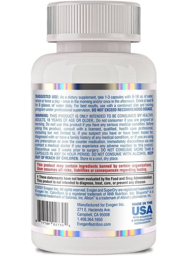 Evogen Nutrition Nutrition Super Dry Water Loss Crushed 45 Capsules - Image 4