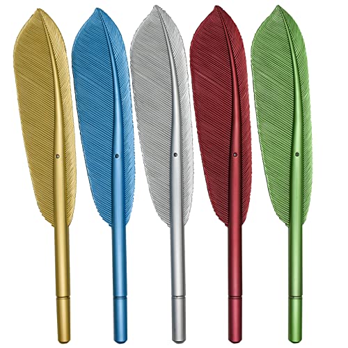 Maydahui 20 PCS Feather Rollerball Pen Artificial Wing Pens Creative Desktop Decoration Black Ink 5 Colors for Office School Teachers Students - Image 1