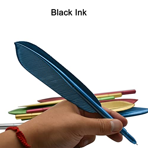 Maydahui 20 PCS Feather Rollerball Pen Artificial Wing Pens Creative Desktop Decoration Black Ink 5 Colors for Office School Teachers Students - Image 5