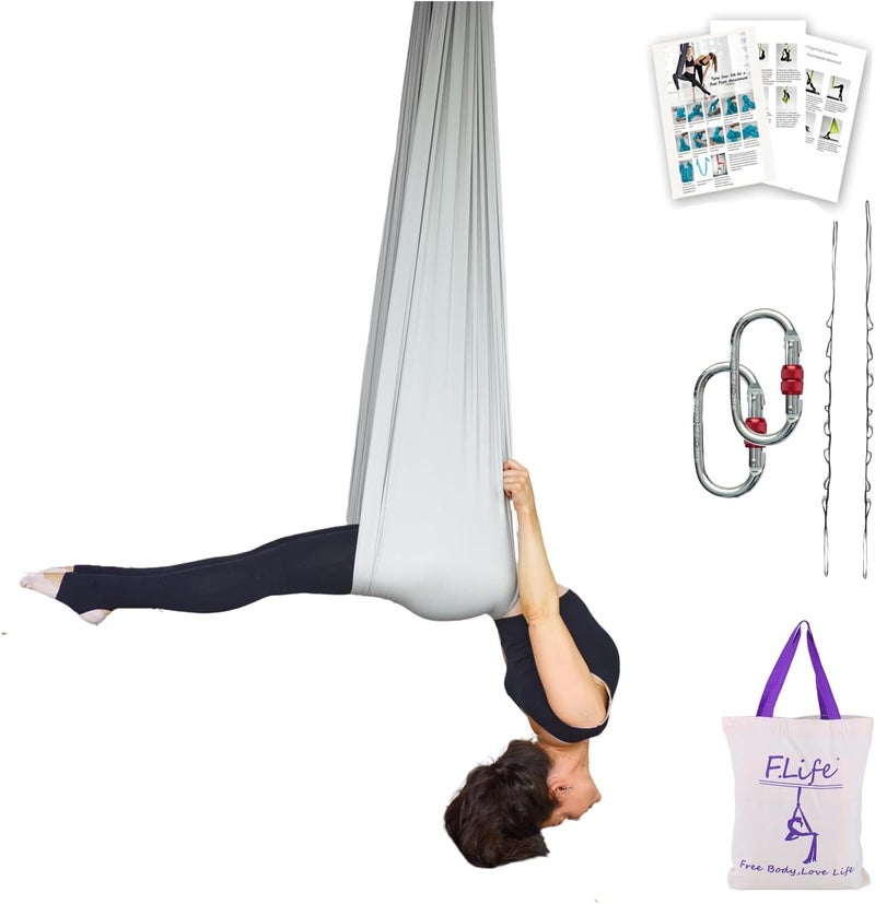 Flife F.Life Aerial Yoga Hammock 5.5 Yards Premium Silk Fabric Swing for Antigravity Inversion - Image 1