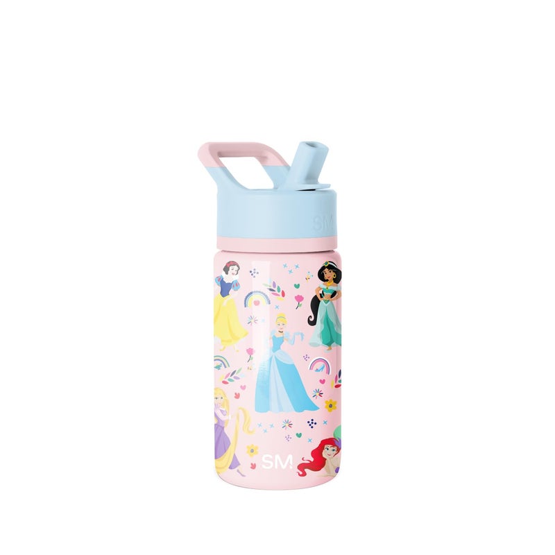 Simple Modern Kids Summit Water Bottle with Straw Lid | Disney Princess 14oz Stainless Steel Cup Insulated Tumbler for Girls, School | Princess Rainbows - Image 1