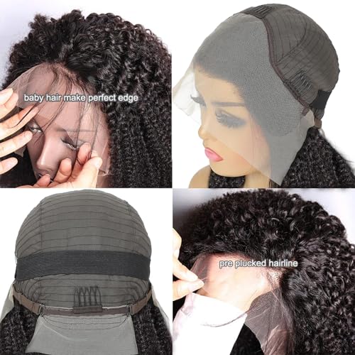PRIMELACE Kinky Curly Lace Front Wig Human Hair 18 inch Pre Plucked 13x4 HD Lace Front Wigs Glueless Curly Human Hair Wig 180% Density Brazilian Kinkycurly Wig - Image 4