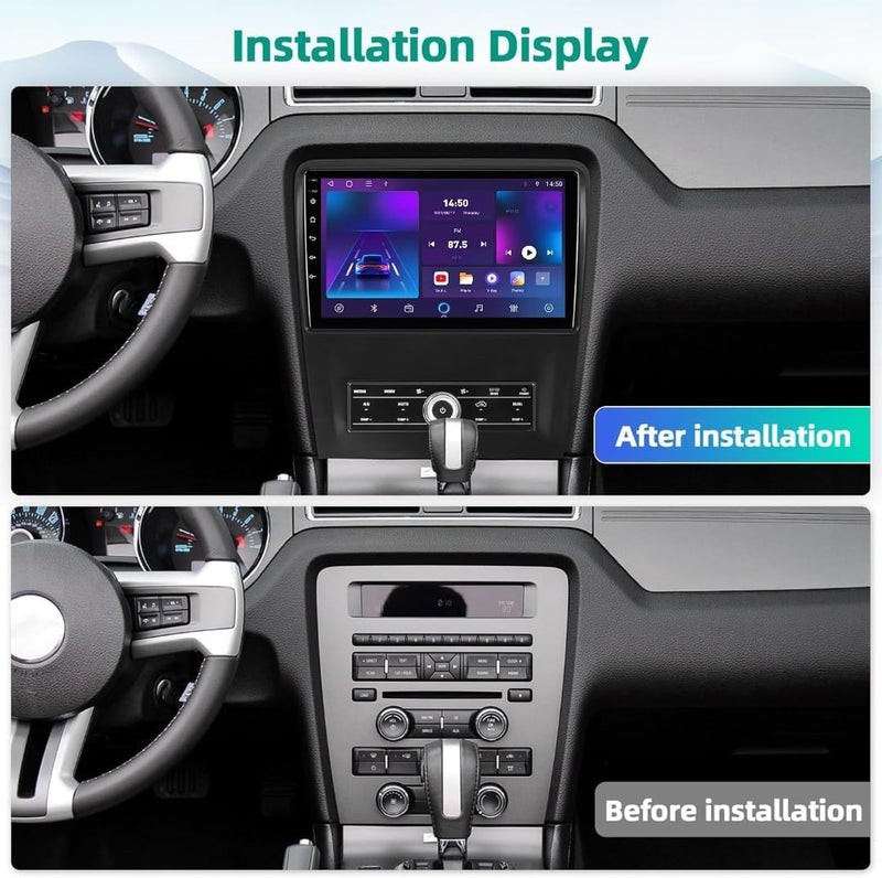 Vierex Fit Ford Mustang Car Stereo Ford Mustang Android Screen 2010-2014, QLED Touchscreen with Wireless CarPlay, Android Auto, GPS Navigation, BT, Backup Camera, WiFi (8+128GB Carplay 8CORE) - Image 2