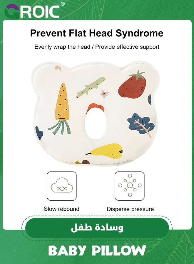 GROIC Baby Pillow,revents Flat Head and Shapes Infant's Head, Baby Head Pillow, Perfect for Sleeping and Head Support for Newborns and Infant,Ergonomic Design Baby Pillow - Image 2