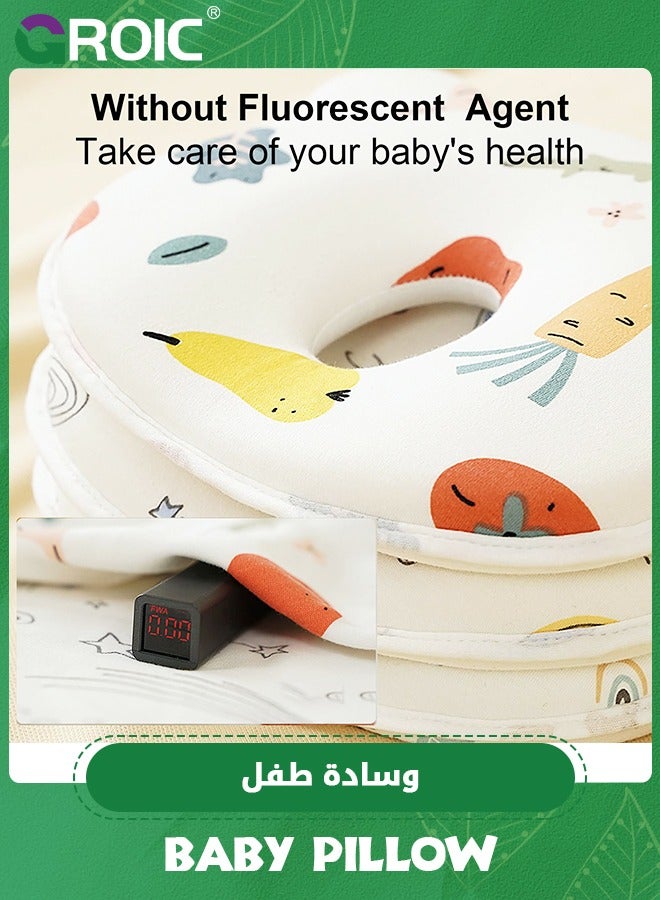 GROIC Baby Pillow,revents Flat Head and Shapes Infant's Head, Baby Head Pillow, Perfect for Sleeping and Head Support for Newborns and Infant,Ergonomic Design Baby Pillow - Image 4