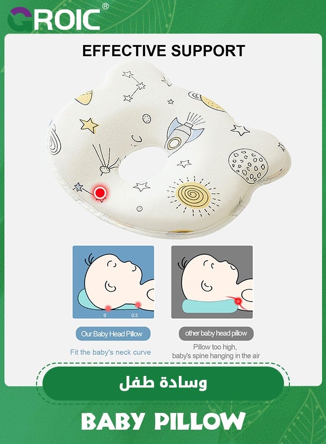GROIC Baby Pillow,revents Flat Head and Shapes Infant's Head, Baby Head Pillow, Perfect for Sleeping and Head Support for Newborns and Infant,Ergonomic Design Baby Pillow - Image 5