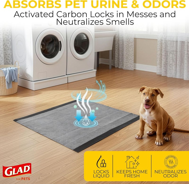 Glad for Pets Black Charcoal Puppy Pads | Puppy Potty Training Pads That ABSORB & NEUTRALIZE Urine Instantly | New & Improved Quality 30 Count FF8652 - Image 4