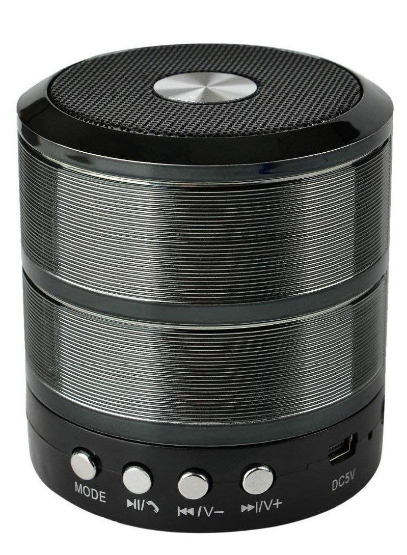 مكبر صوت بلوتوث ميني WS-887 من فابفاريتي – صندوق صوت لاسلكي مدمج (أسود) - Image 1