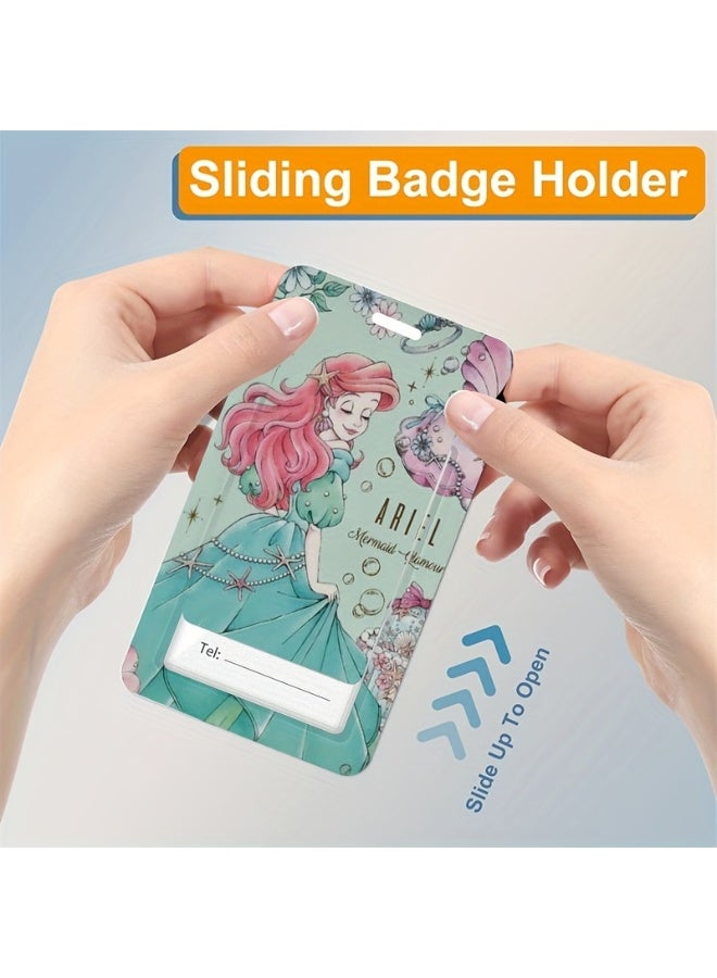 Disney 2in1 Disney The Little Mermaid Ariel Cartoon Design Retractable Zipper Card Holder - Suitable for Students, Workers, Offices | Professional Look | Fashion Design - Image 4