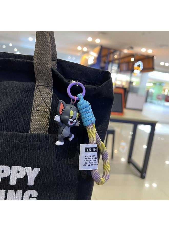 Generic Tom and Jerry Handmade Keychain, Cartoon Keychain Couple Pendant Cute Decorative Accessories for Purse Handbag Schoolbag Backpack Key  - Image 3
