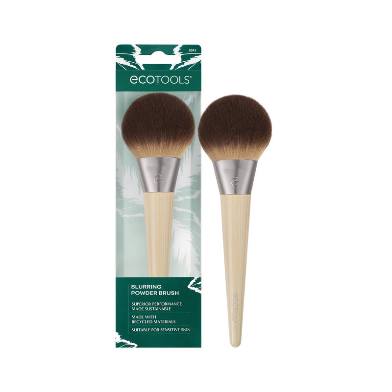EcoTools Blurring Powder Makeup Brush, For Loose & Pressed Powder, Large Makeup Brush For All-Over Application, Fluffy, Synthetic Bristles, Eco Friendly, Cruelty-Free, & Vegan, 1 Count - Image 1