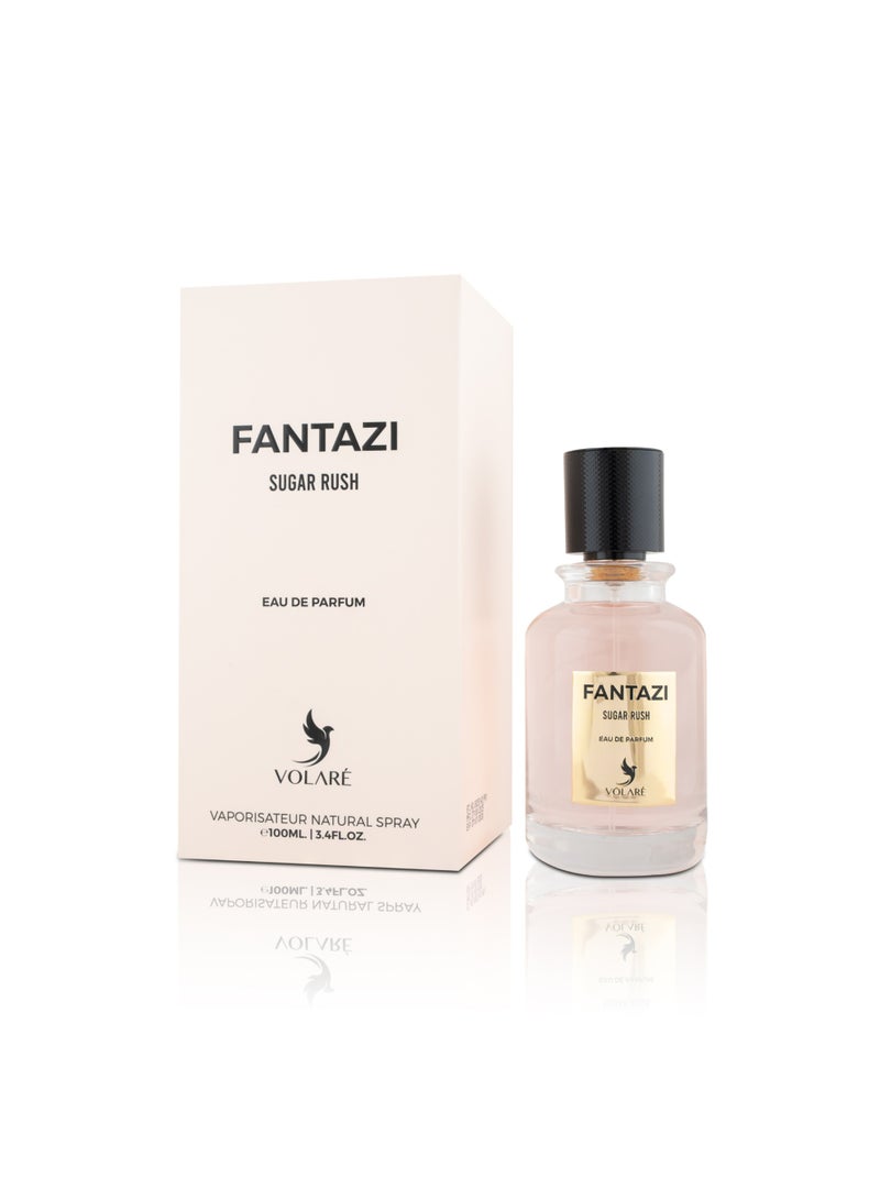 VOLARE Fantazi Sugar Rush Unisex Perfume, 100 ml – Gourmand Citrus Aromatic with Orange Blossom, Ginger & Amber - Image 1