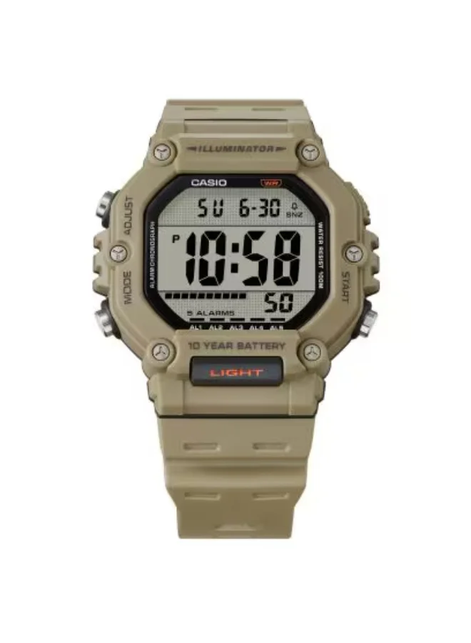 CASIO Men's Resin Digital Watch AE-1600H-5AVDF - 49.7 mm
