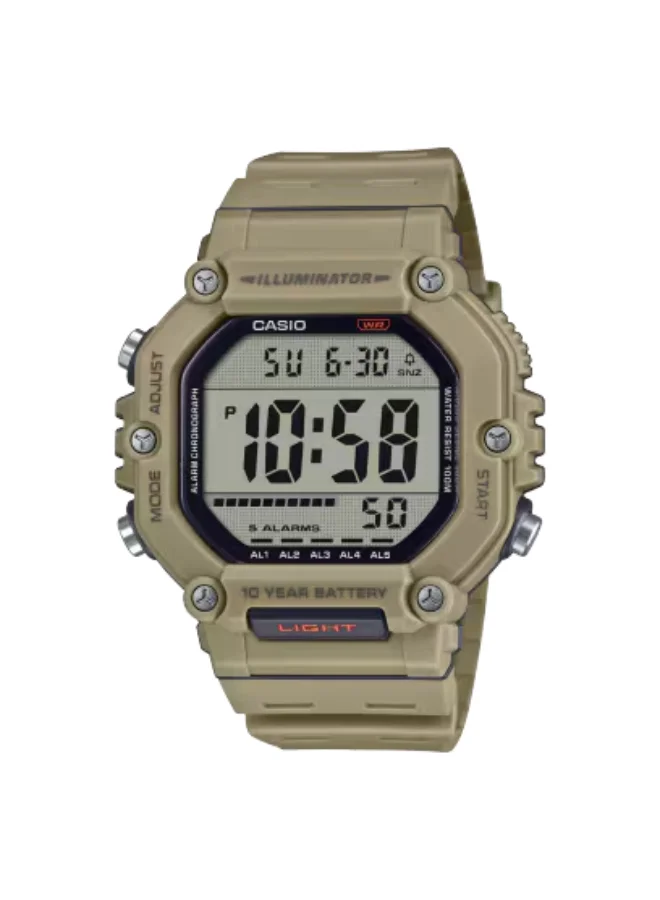 CASIO Men's Resin Digital Watch AE-1600H-5AVDF - 49.7 mm