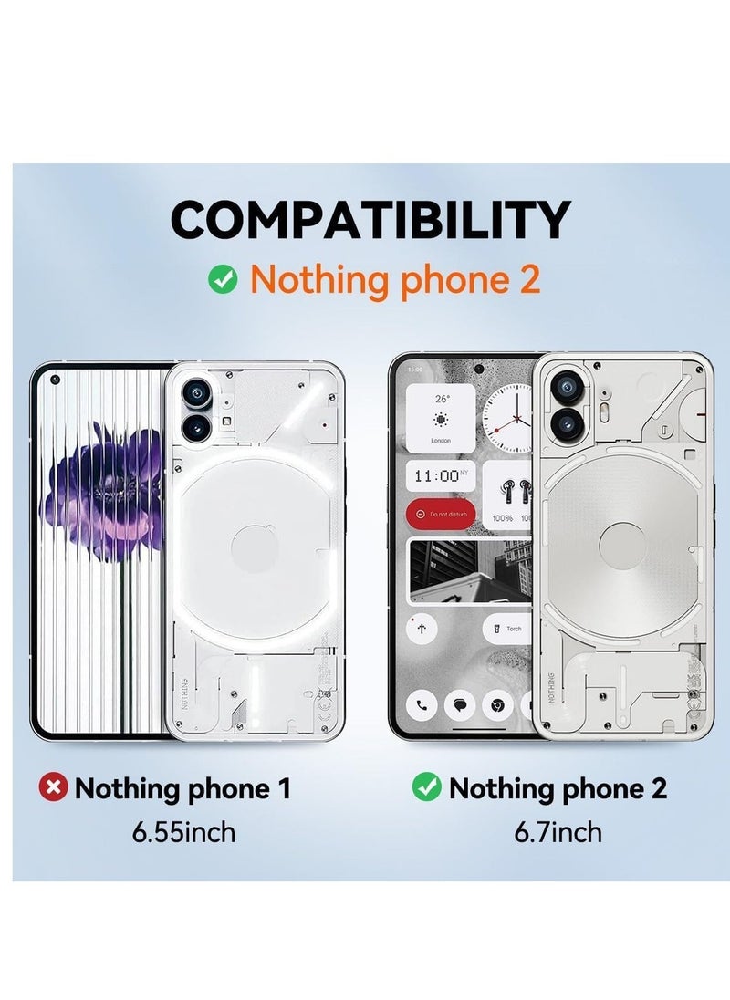 Raxoom Nothing Phone 2 Clear Case, Hard PC Back + Soft TPU Bumper Crystal Clear Slim Fit Lightweight Transparent Skin Cover Shockproof Non-Slip Anti-Yellow Protection - Image 2