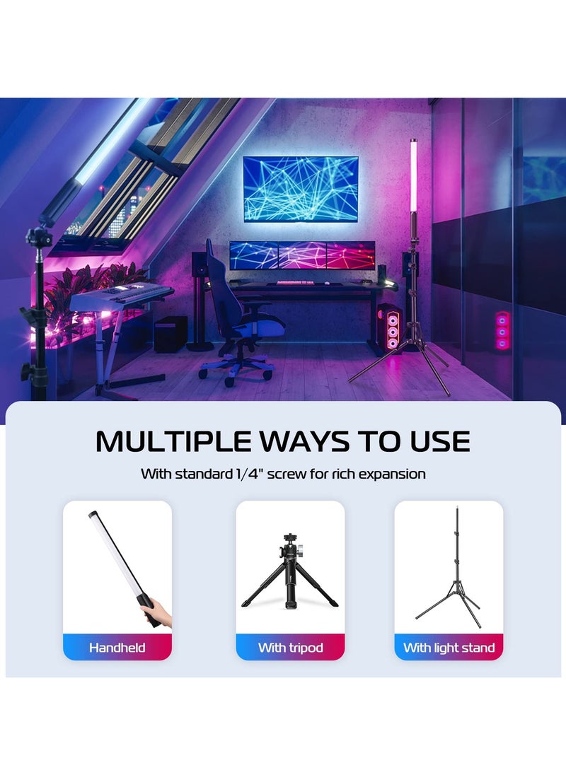 Ulanzi - ULANZI VL119 Handheld Light Wand, 360° RGB LED Video Light Stick for Photography, 2600mAh Rechargeable Tube Light for Video Shooting, 2500-9000K Dimmable Camera Light with LCD - Image 1