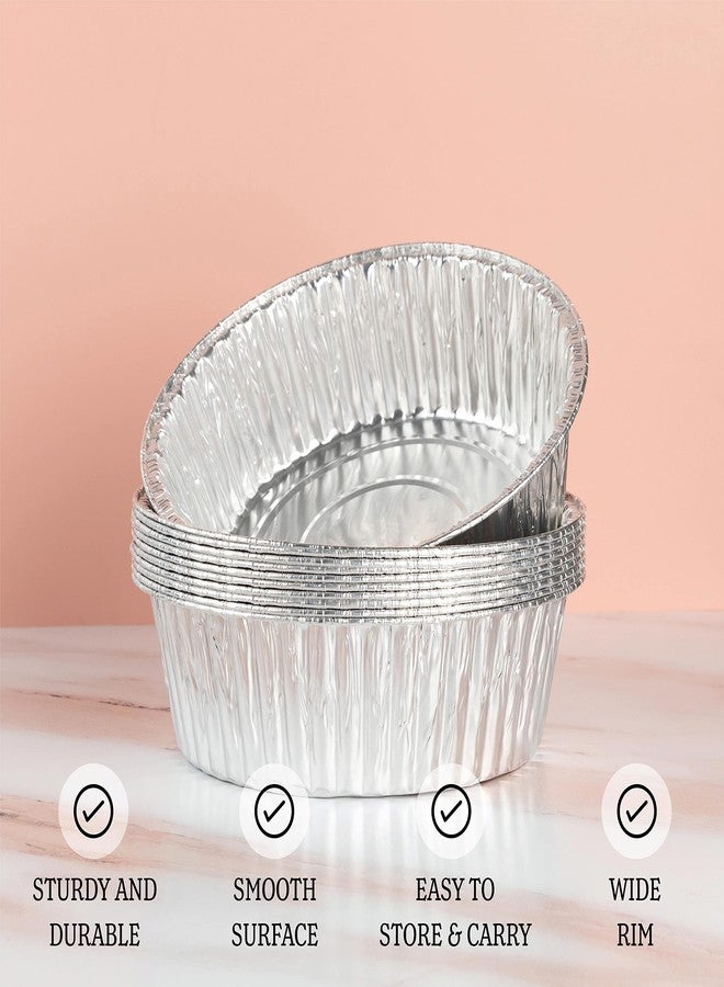 PLASTICPRO 10'' Inch Round Tin Foil Pans Disposable Aluminum, Extra Deep Freezer & Oven Safe - For Baking, Cooking, Storage, Roasting, & Reheating, Pack of 10 - Image 5