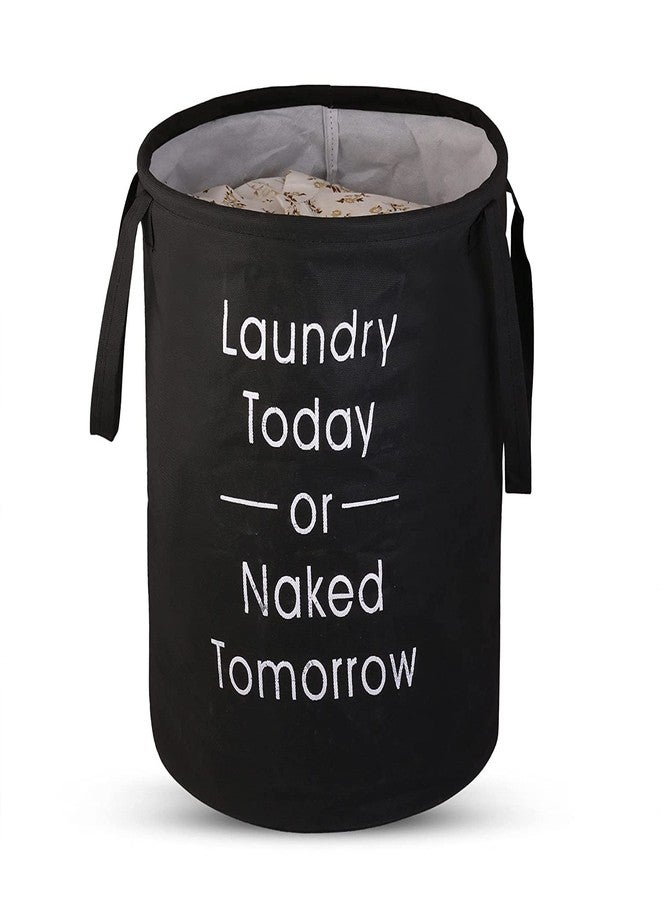 Agroha Metalic Printed Waterproof Canvas Laundry Bag,Toy Storage,Laundry Basket Organizer 45L. (Black, 1) - Image 1