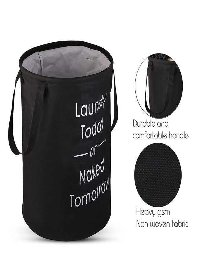 Agroha Metalic Printed Waterproof Canvas Laundry Bag,Toy Storage,Laundry Basket Organizer 45L. (Black, 1) - Image 3