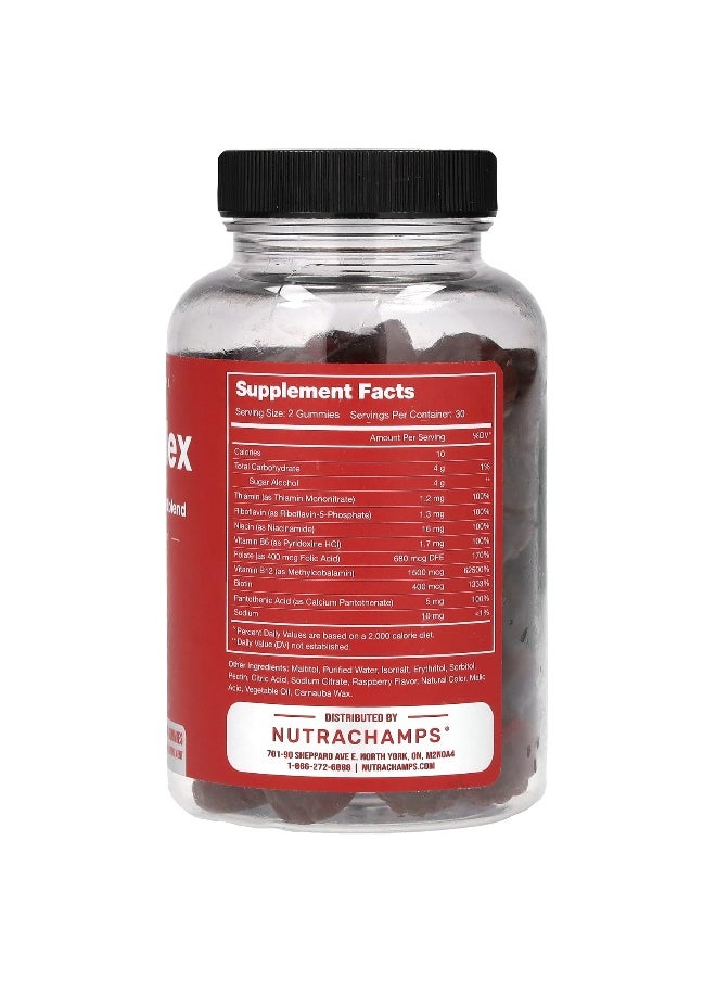 NutraChamps NutraChamps, B Complex, Raspberry, 60 Vegan Gummies  - Image 2
