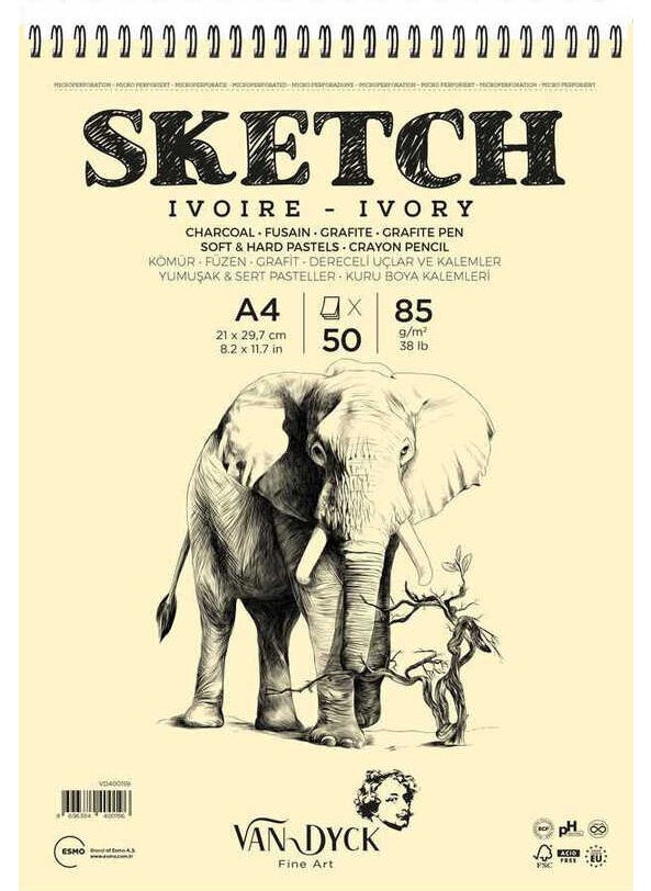Van Dyck - Sketch Drawing Block A4 85GR 50 Sheets - Image 1