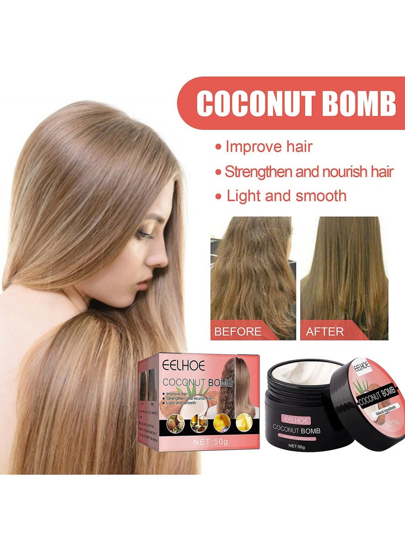 EELHOE Coconut Nourishing Hair Masque Deep Conditioning Conditioner Natural Hair Masque for All Hair Types - Image 3