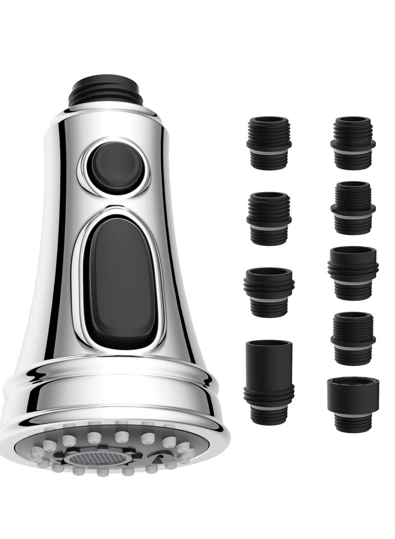 3 Function Kitchen Tap Spray Head Replacement with 9 Adapters, Compatible with Most Faucets for Easy Installation  - Image 1