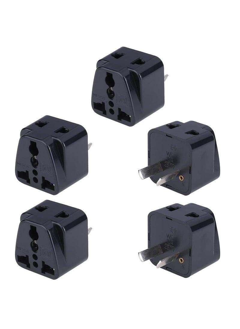 MX MX Universal Travel Adapter Type I India to Australia 2 in 1 Conversion Plug for Home and Official use Black Pack of 5  - Image 1
