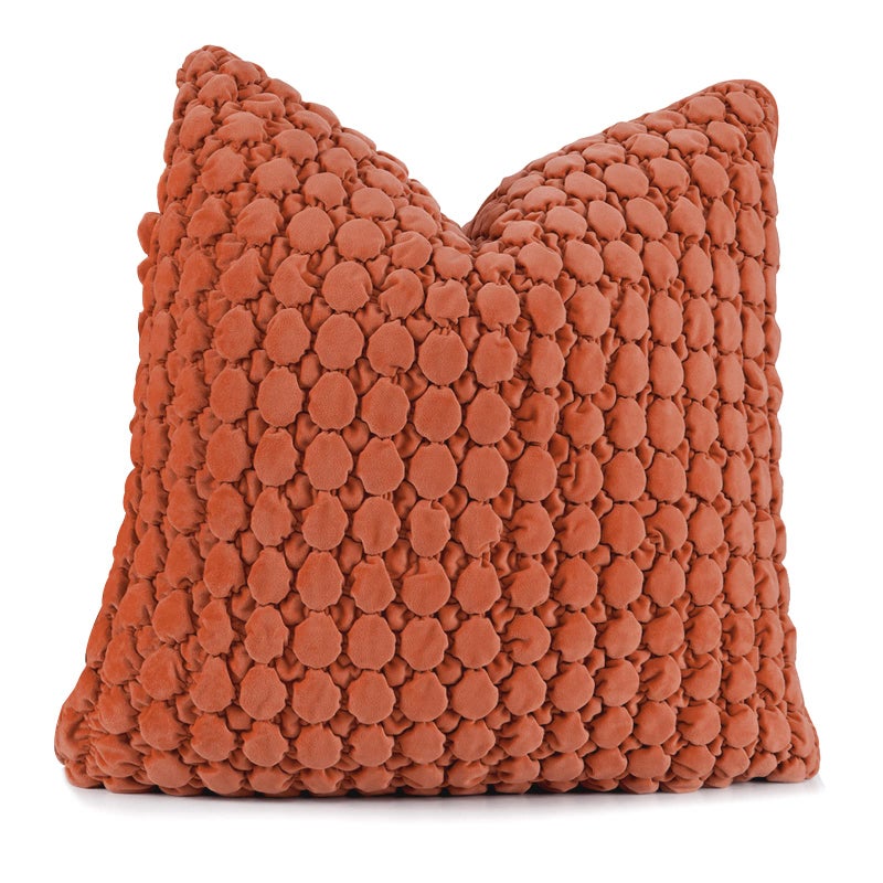 COCOPLOCEUS 1 Piece Euro Sham Rust 24x24 Pillow Covers Decorative Farmhouse Pillow Covers Fall Square Cushion Covers Soft Bubble Texture Euro Shams for Couch Sofa Bedroom Living Room Halloween - Image 1