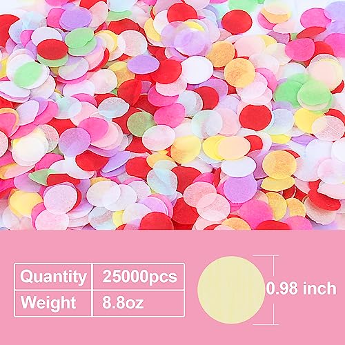 BATTIFE 7.1oz Colorful Tissue Paper Confetti, 1inch Large Bag Round Confetti for Wedding Birthday Party Celebrations, Multicolor 25000 Pieces - Image 3