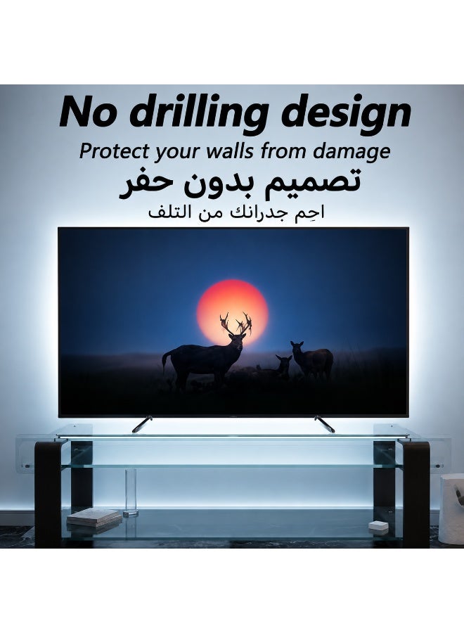 أرجل حامل التلفزيون العالمية هي قواعد بديلة مزودة بمسامير، وتناسب معظم أجهزة التلفزيون ذات الشاشات المسطحة LED والبلازما. وهي مصممة للتركيب على الطاولة أو المكتب (20 سم × 14 سم × 4 سم). - Image 5