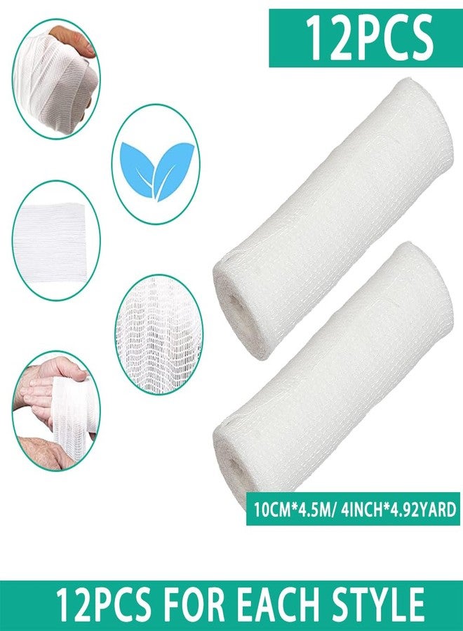 LINXIU Gauze Rolls Bandages 4 Inch x 4.9 Yards Breathable Gauze Wrap Conforming Stretch Bandage for First Aid Wound Care 12 Pack - Image 2