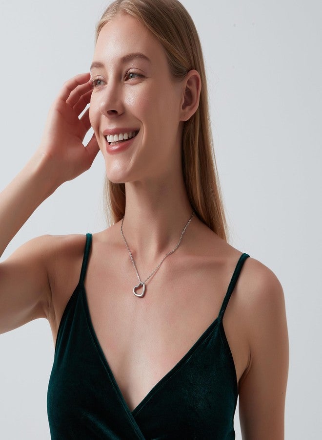 GAVU Stainless Steel Ring Holder Necklace for Women, Women’s Silver Pendant Heart Charm Holder Necklace 18" - Image 3