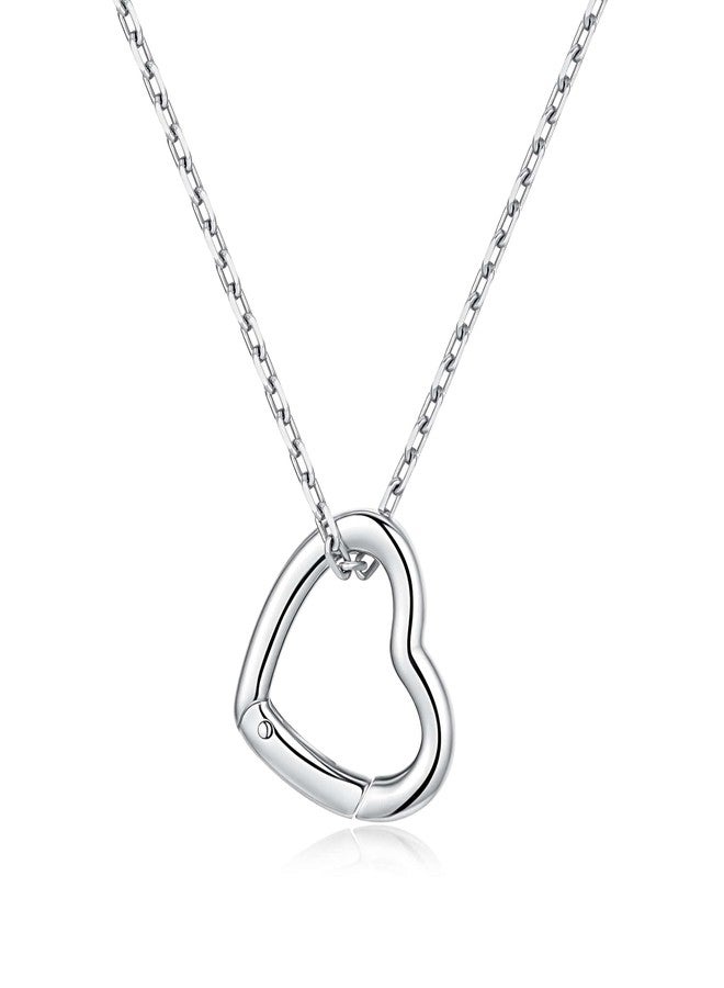 GAVU Stainless Steel Ring Holder Necklace for Women, Women’s Silver Pendant Heart Charm Holder Necklace 18" - Image 1