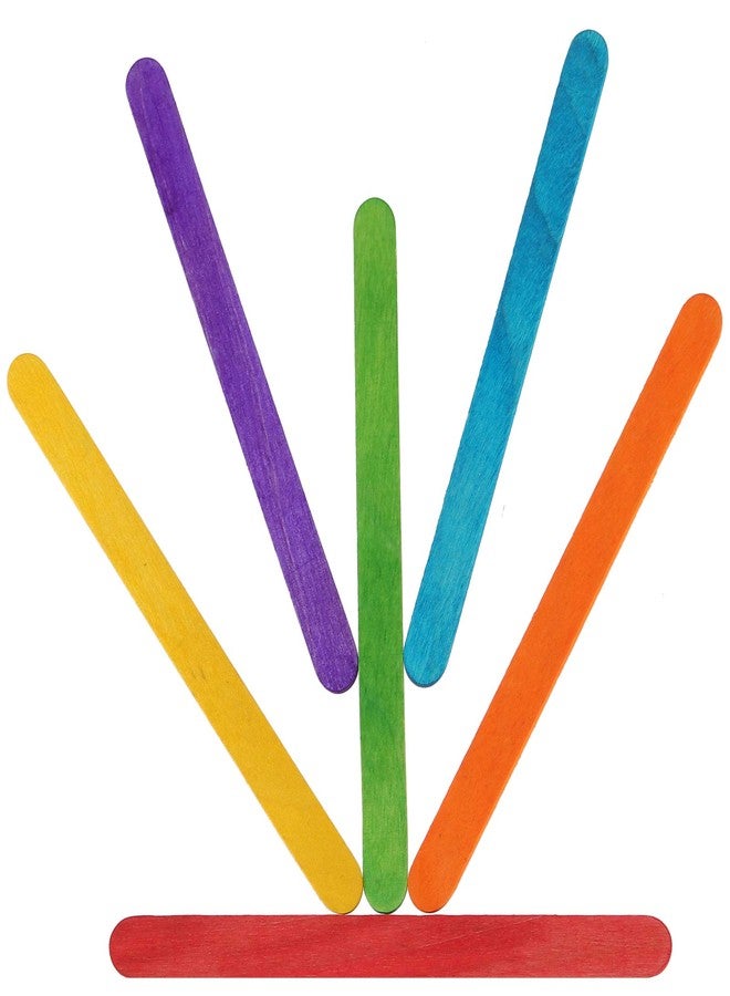 ZEONHAK 1000 PCS 4.5 Inches Colored Popsicle Sticks for Crafts, Colored Jumbo Craft Sticks Bulk, Birch Wood Colorful Sticks, DIY Model Making Craft Homemade Design - Image 4
