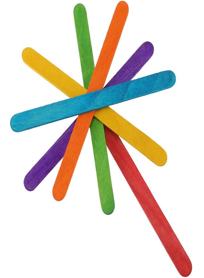 ZEONHAK 1000 PCS 4.5 Inches Colored Popsicle Sticks for Crafts, Colored Jumbo Craft Sticks Bulk, Birch Wood Colorful Sticks, DIY Model Making Craft Homemade Design - Image 3