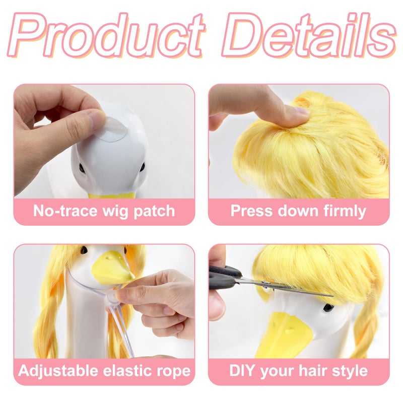 Zyidbng Porch Goose Wigs Blonde 1 Pack With Hair Clips Porch Goose Blonde Long Wigs Cute Girl Style Outdoor Decor For Lawn Goose Statues - Image 4