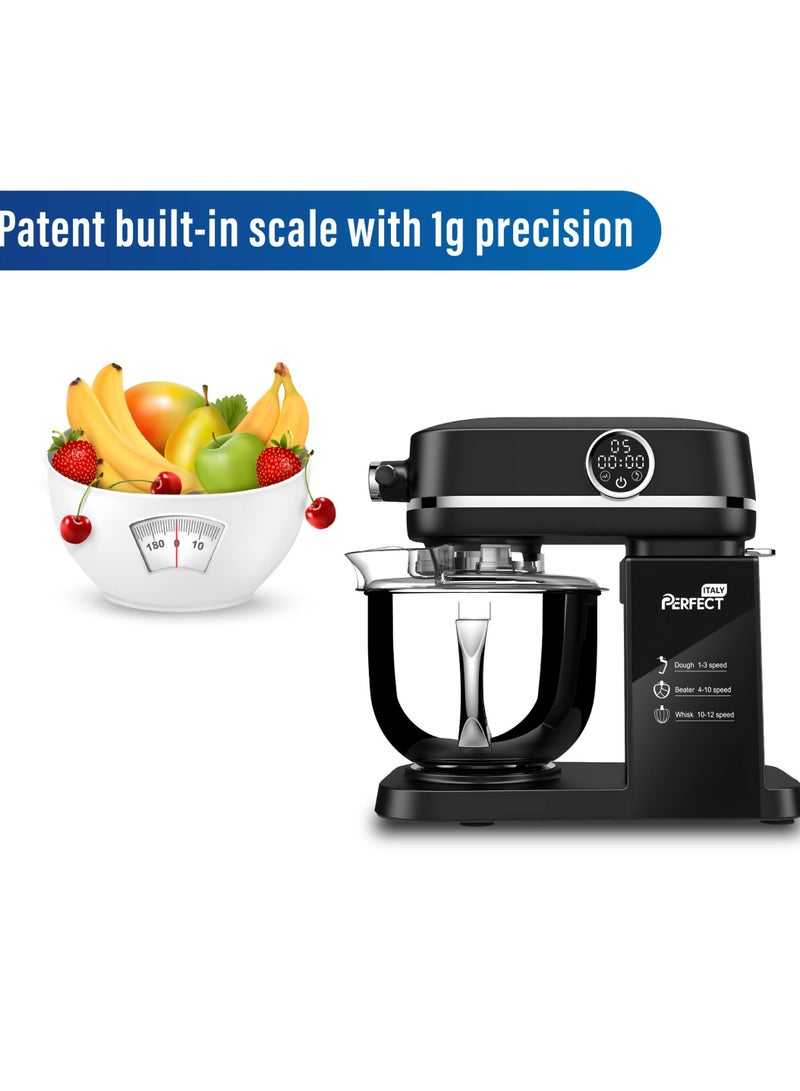 Stand Mixer SM-8017D | 7L Tilt-Head Kitchen Mixer with Built-in Scale | 1600W AC Motor | 12-Speed LED Display | 3 Interchangeable Mixing Blades | Quiet Operation | Overheat Protection | Full Aluminum Die-Cast Body  - Image 1
