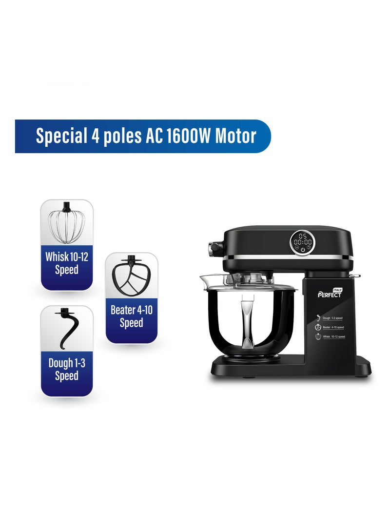 Stand Mixer SM-8017D | 7L Tilt-Head Kitchen Mixer with Built-in Scale | 1600W AC Motor | 12-Speed LED Display | 3 Interchangeable Mixing Blades | Quiet Operation | Overheat Protection | Full Aluminum Die-Cast Body  - Image 2