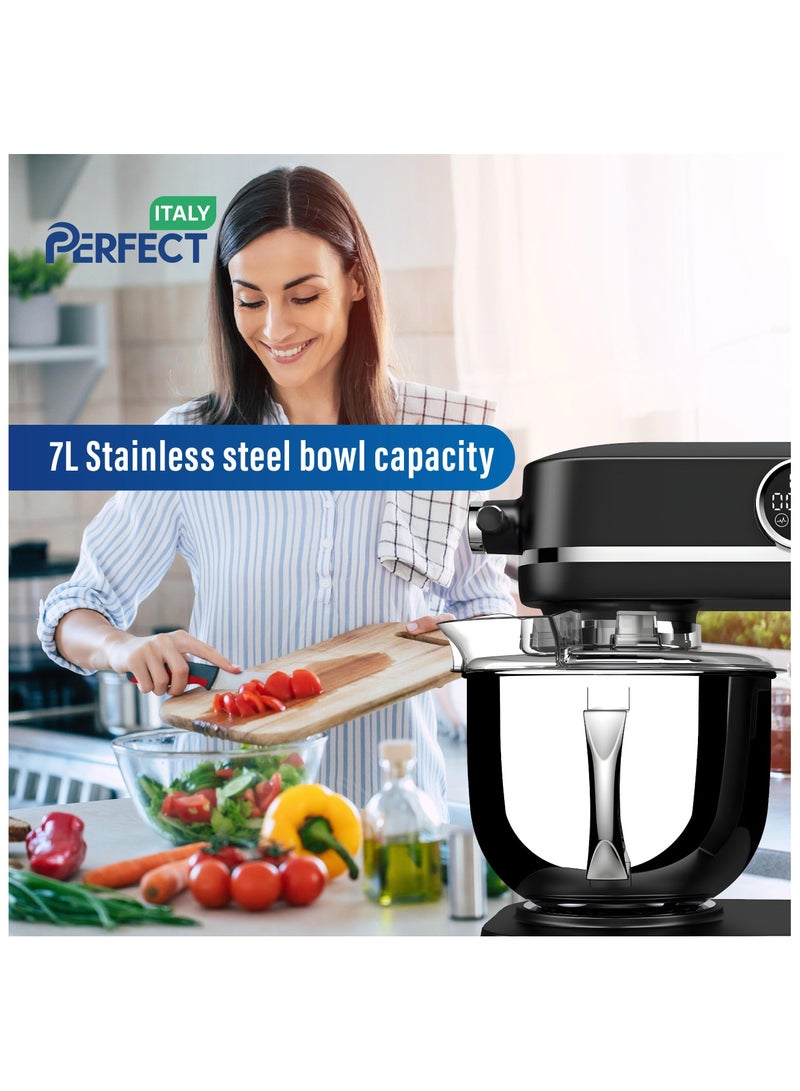 Stand Mixer SM-8017D | 7L Tilt-Head Kitchen Mixer with Built-in Scale | 1600W AC Motor | 12-Speed LED Display | 3 Interchangeable Mixing Blades | Quiet Operation | Overheat Protection | Full Aluminum Die-Cast Body  - Image 4
