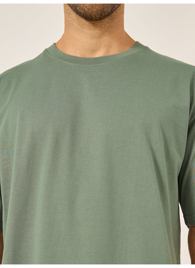 Styli Styli Cotton Rich Oversized T-Shirt with Crew Neck  - Image 3