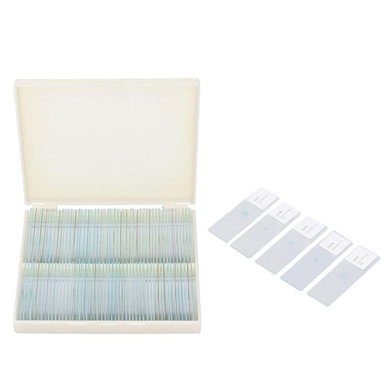 100Pcs Microscope Slides Glass Prepared Specimen Kit with Storage Box for Science Laboratory - Image 2